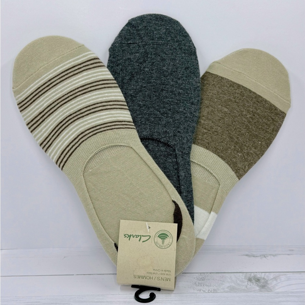 Clarks Mens no show socks 3 sets- one size NWT